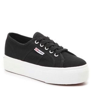 SUPERGA black platform shoes